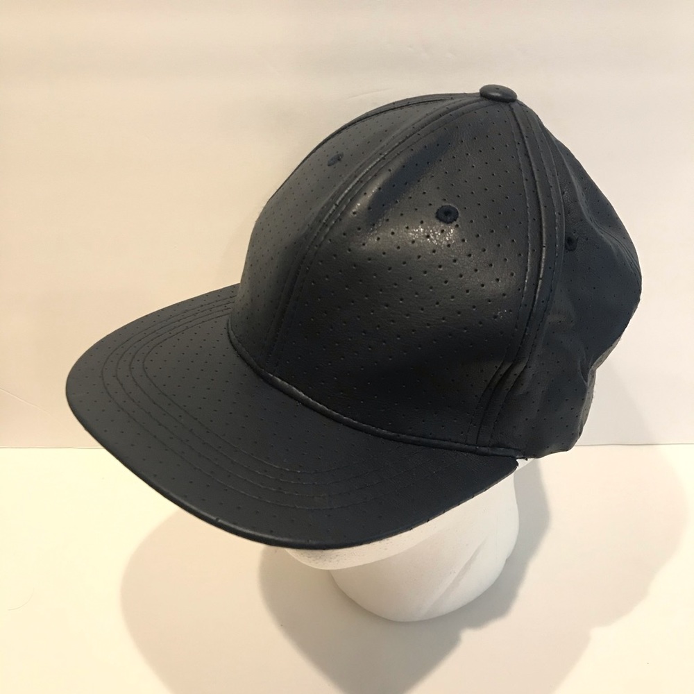 Pitbull Hat Cap Mens Blue Faux Leather Hip Hop Rap Snap Back - Picture 2 of 9